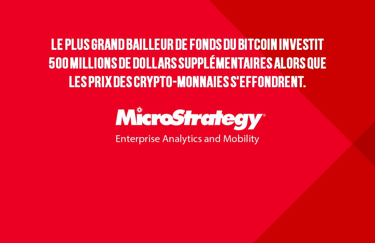 Le Plus Grand Bailleur De Fonds Du Bitcoin Investit 500 Millions De Dollars Supplémentaires Alors Que Les Prix Des Crypto-Monnaies S'Effondrent. - Police De Caractère