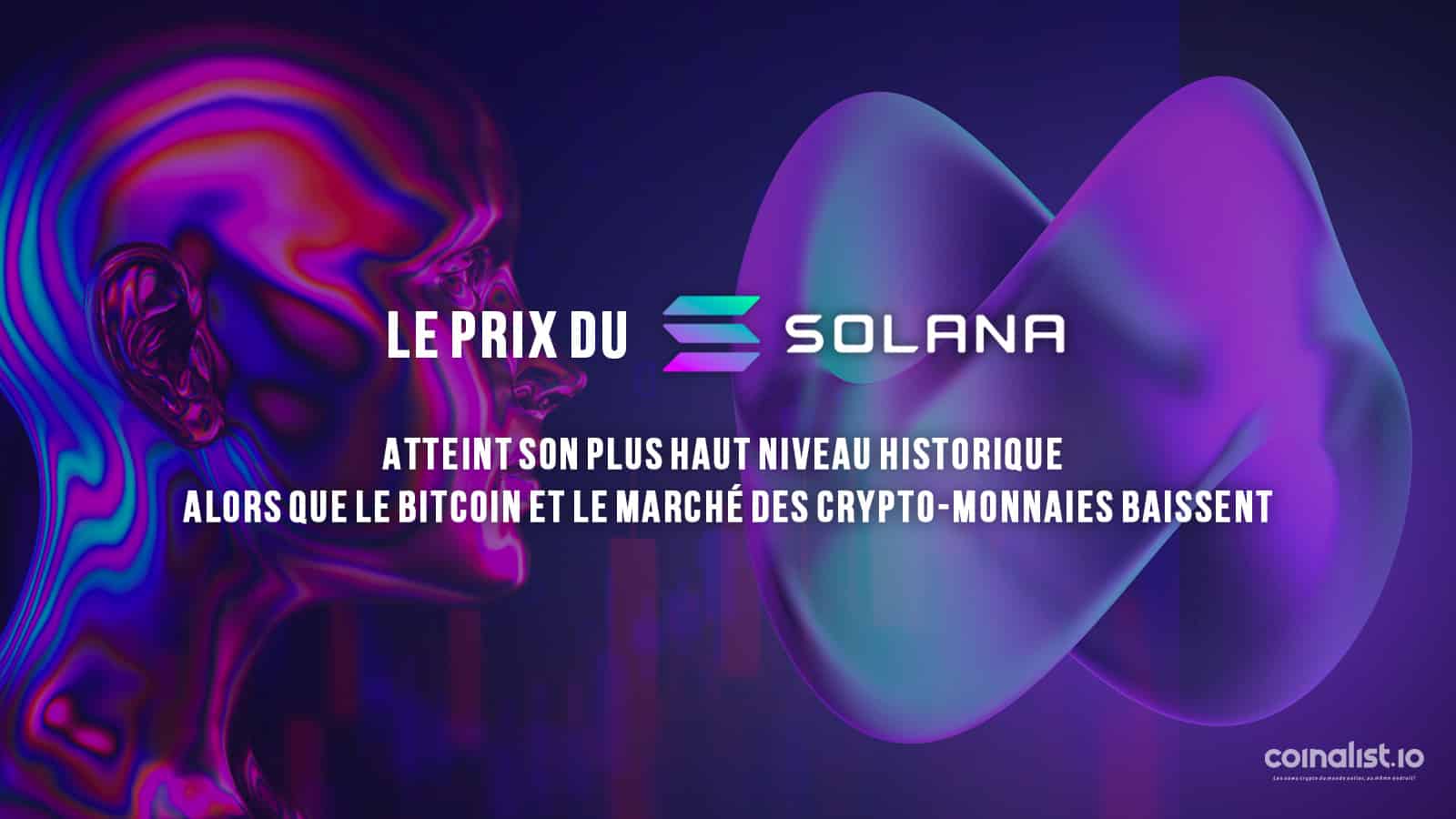 Le Prix Du Solana Atteint Son Plus Haut Niveau Historique Alors Que Le Bitcoin Et Le Marché Des Crypto-Monnaies Baissent - Conception Graphique