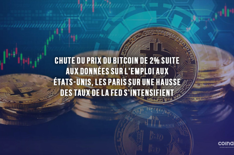Chute Du Prix Du Bitcoin De 2% Suite Aux Données Sur L'Emploi Aux États-Unis, Les Paris Sur Une Hausse Des Taux De La Fed S'Intensifient